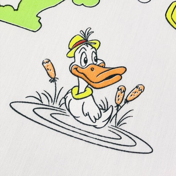 90s Bozo's Camp Clown Around TWIN Bed FLAT Top Sheet Vintage Character Bedding - Picture 8 of 10